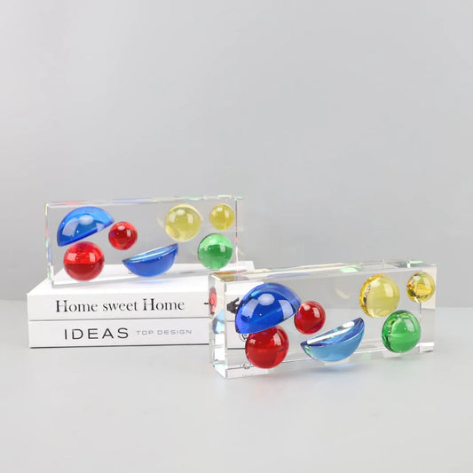 Adorno semicircular de esfera de cristal de colores DecorBites™ - Accesorios de decoración para el hogar