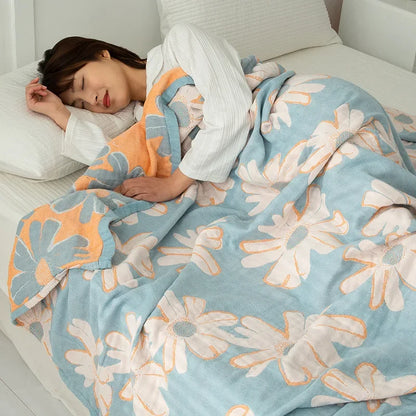 DecorBites™ Double Cotton Blanket: Soft & Breathable Bed Cover