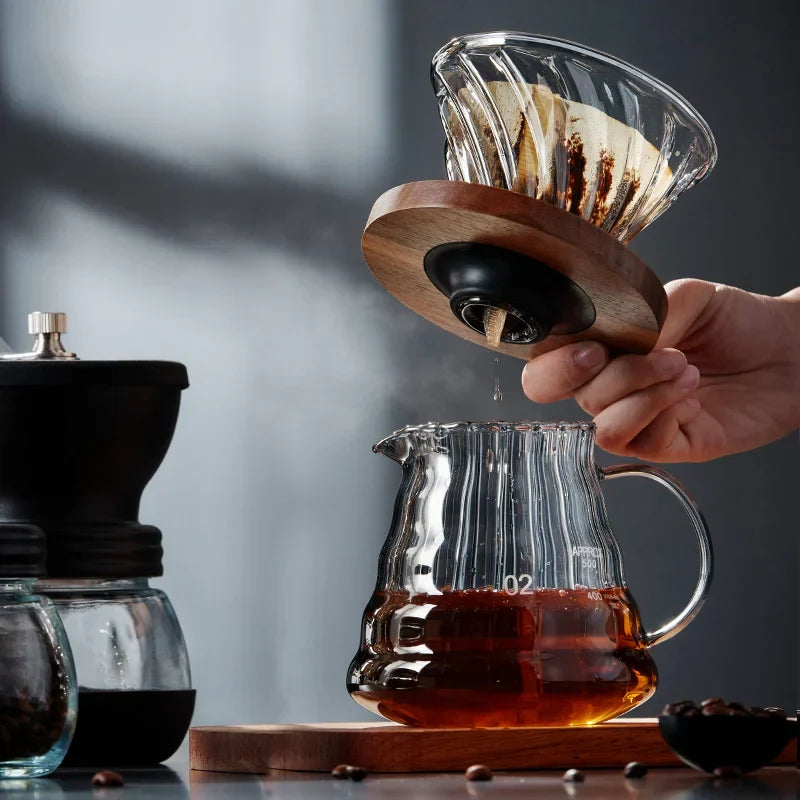 Decorbites™ Cafetera de Vidrio: Tetera Artesanal para Compartir, Taza con Filtro y Tetera