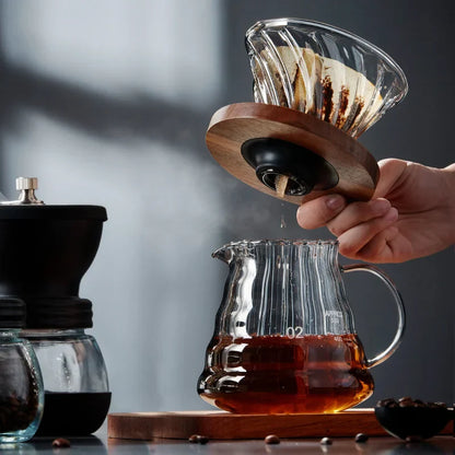 Decorbites™ Cafetera de Vidrio: Tetera Artesanal para Compartir, Taza con Filtro y Tetera