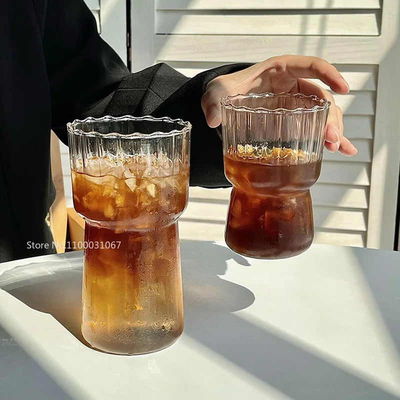 DecorBites™ Heat-Resistant Stripe Glass Cup for Home and Office Drinkware