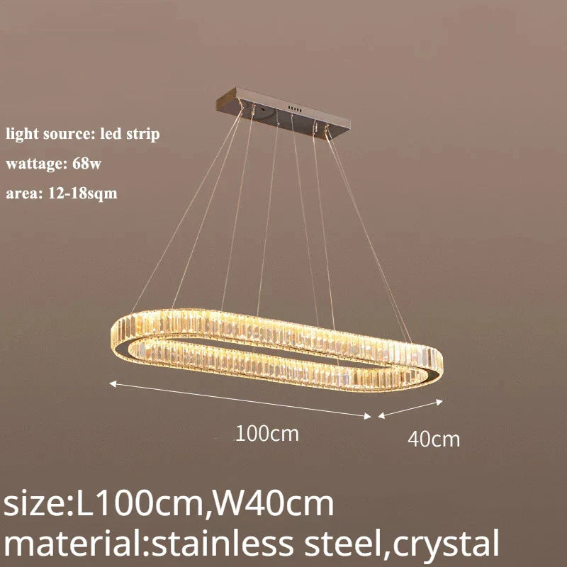 DecorBites™ Crystal LED Chandelier: Modern Luxury Lighting for Living & Dining Room