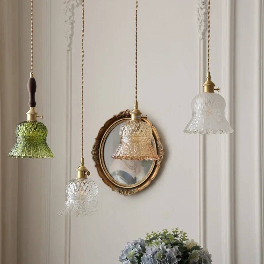 DecorBites™ مصباح LED زجاجي كهرماني معلق بتصميم نورديك عصري