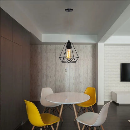 DecorBites™ Industrial Metal Cage Pendant Lamp for Home Lighting