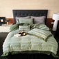 Decobites Winter Milk Velvet Bedding Set in Brown Grey - Soft Plush Duvet Cover, Sheet, Pillowcases