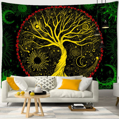 Decobites Tree of Life Tapestry Wall Hanging - Psychedelic Hippie Mandala Home Decor