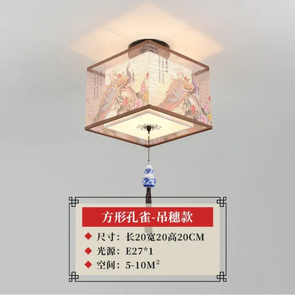 Lámpara de techo tipo araña china DecorBites™ Lotus, sencilla, para pasillo, con iluminación LED.