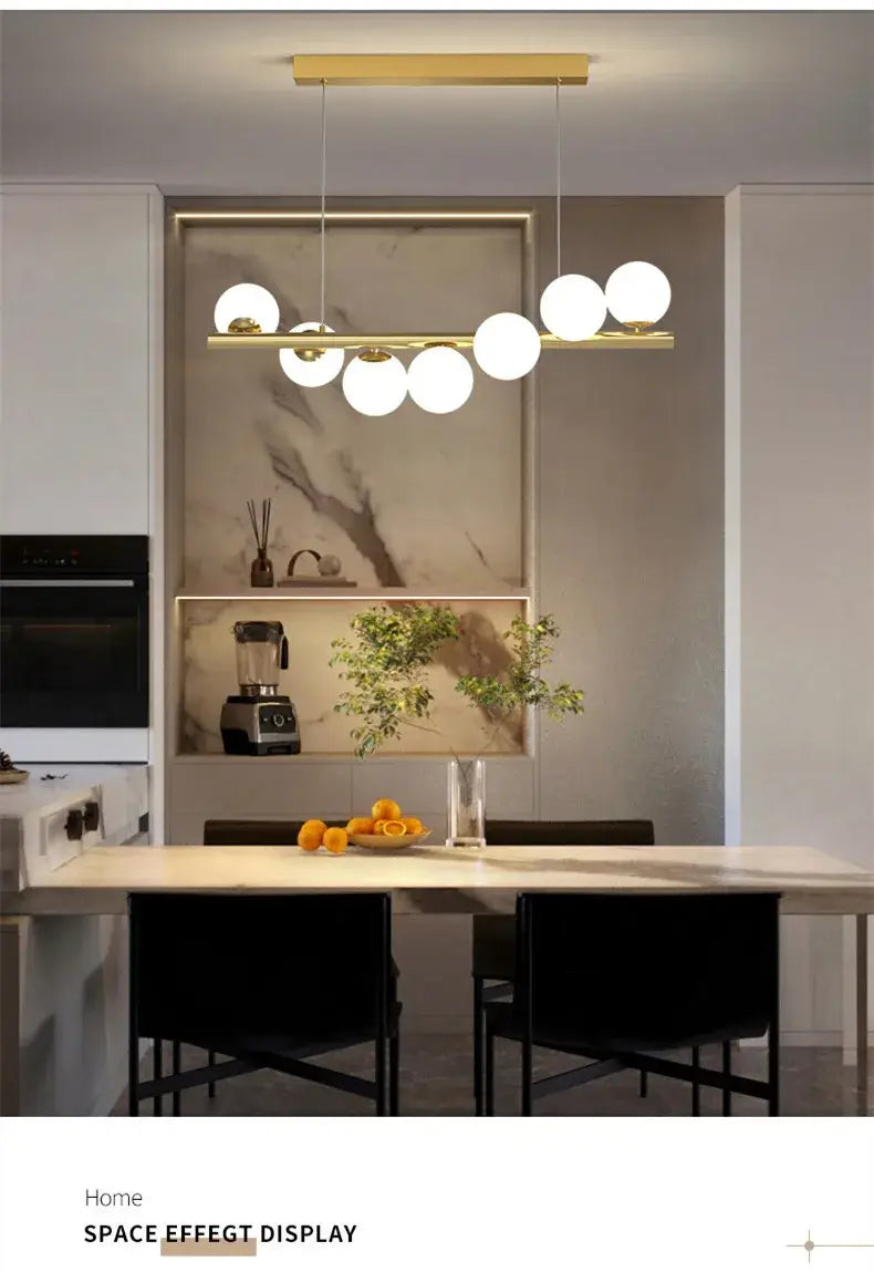 DecorBites™ Modern LED Glass Chandelier for Dining Room