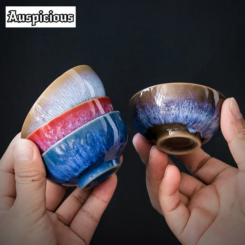 45ml Mini Tea Bowl Kiln Transformation Ceramic Tea Cup Chinese Kung Fu Teacup Espresso Coffee Cups Jianzhan Afternoon Teacups