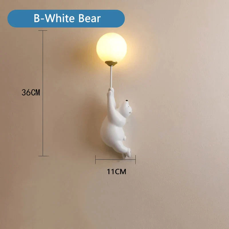 DecorBites™ Kids Bear Moon Wall Lamp | 3D Printed Bedroom Interior Light