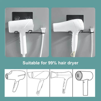 DecorBites™ Hair Care Organizer: Wall-Mounted Storage Shelf for Hair Dryer & Straightener