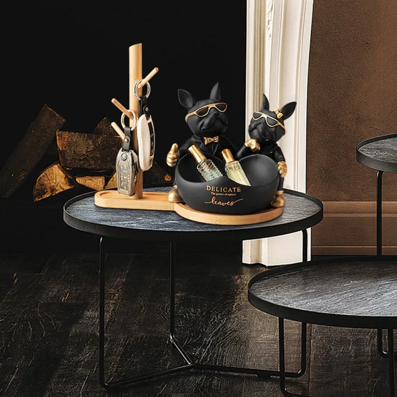 تمثال خادم البلدغ الفرنسي من DecorBites™، منحوتة حيوانية من الراتنج، هدية ديكور للمنزل والمكتب