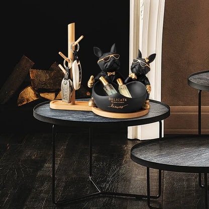 تمثال خادم البلدغ الفرنسي من DecorBites™، منحوتة حيوانية من الراتنج، هدية ديكور للمنزل والمكتب