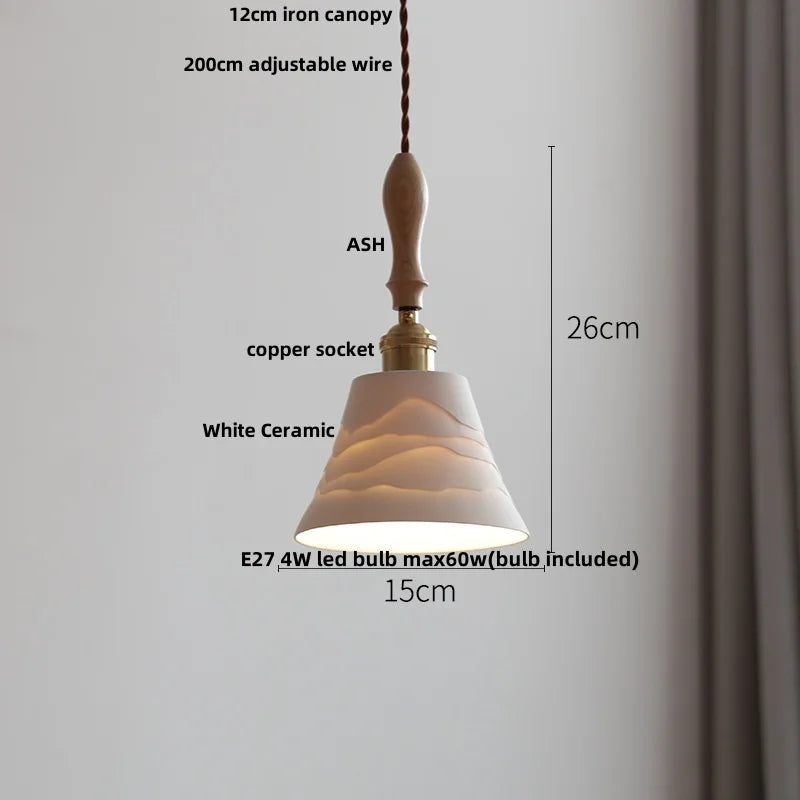 DecorBites™ Ceramic LED Pendant Lamp | Nordic Modern Design | Adjustable Hanging Light