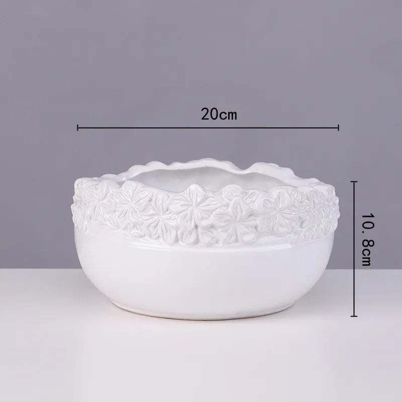 DecorBites™ Golden Edge Succulent Flower Pot Vase - Indoor Ceramic Planter Pot