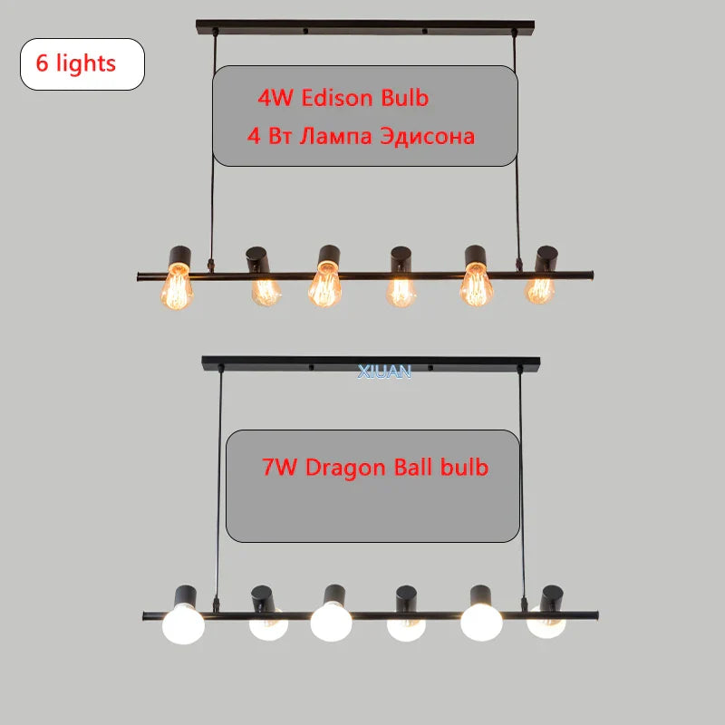 DecorBites™ Industrial Kitchen Island Chandelier Light for Living Room Dining Pendant Lamps E27