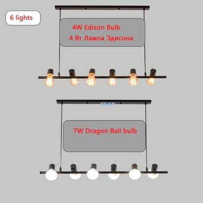 DecorBites™ Industrial Kitchen Island Chandelier Light for Living Room Dining Pendant Lamps E27