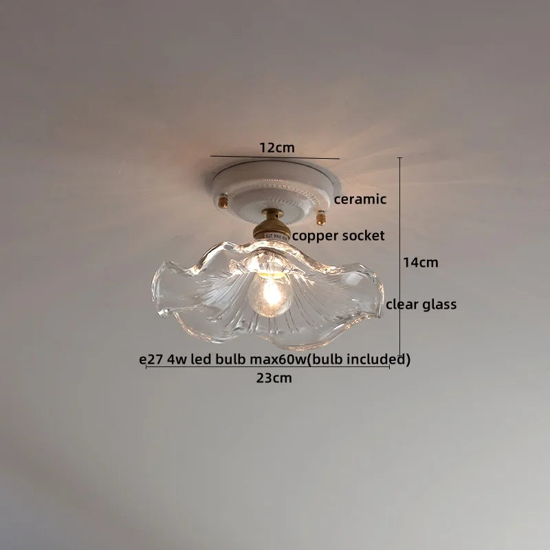 Glass Copper Ceiling Light