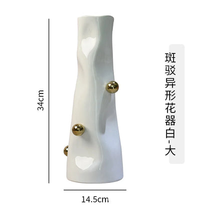 مزهرية كروية هندسية من DecorBites™: تنسيق زهور خزفي فريد لديكور المنزل