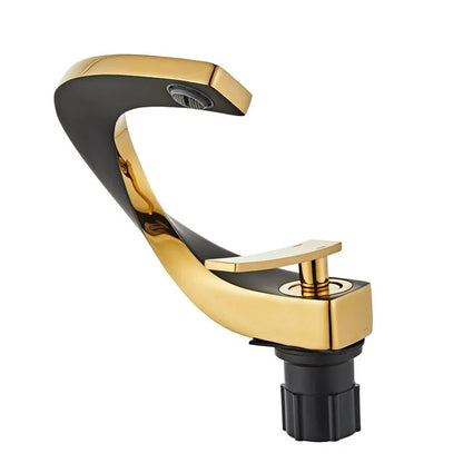 DecorBites™ Black & Gold Basin Faucet: Brushed Gold/Nickel/Chrome Mixer Tap, Hot & Cold Water