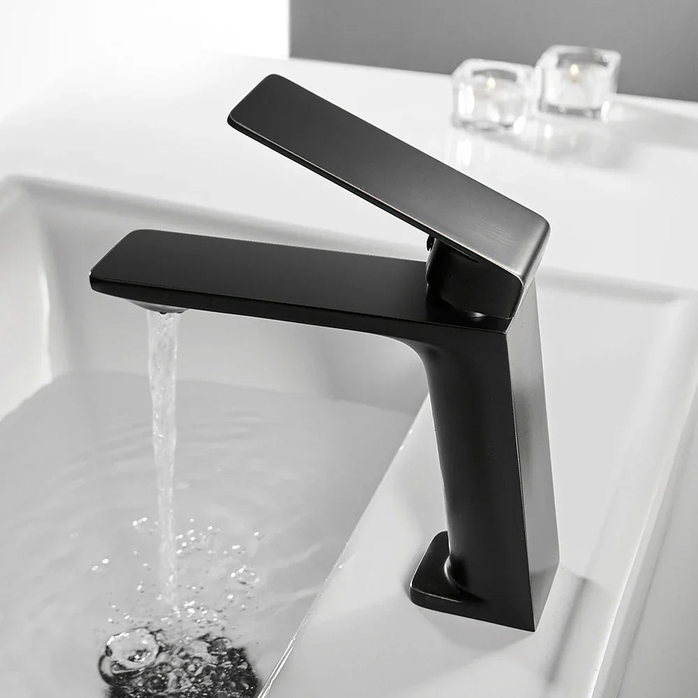 DecorBites™ Black Bathroom Basin Faucet Mixer Tap Deck Mounted Hot Cold Torneira Banheiro