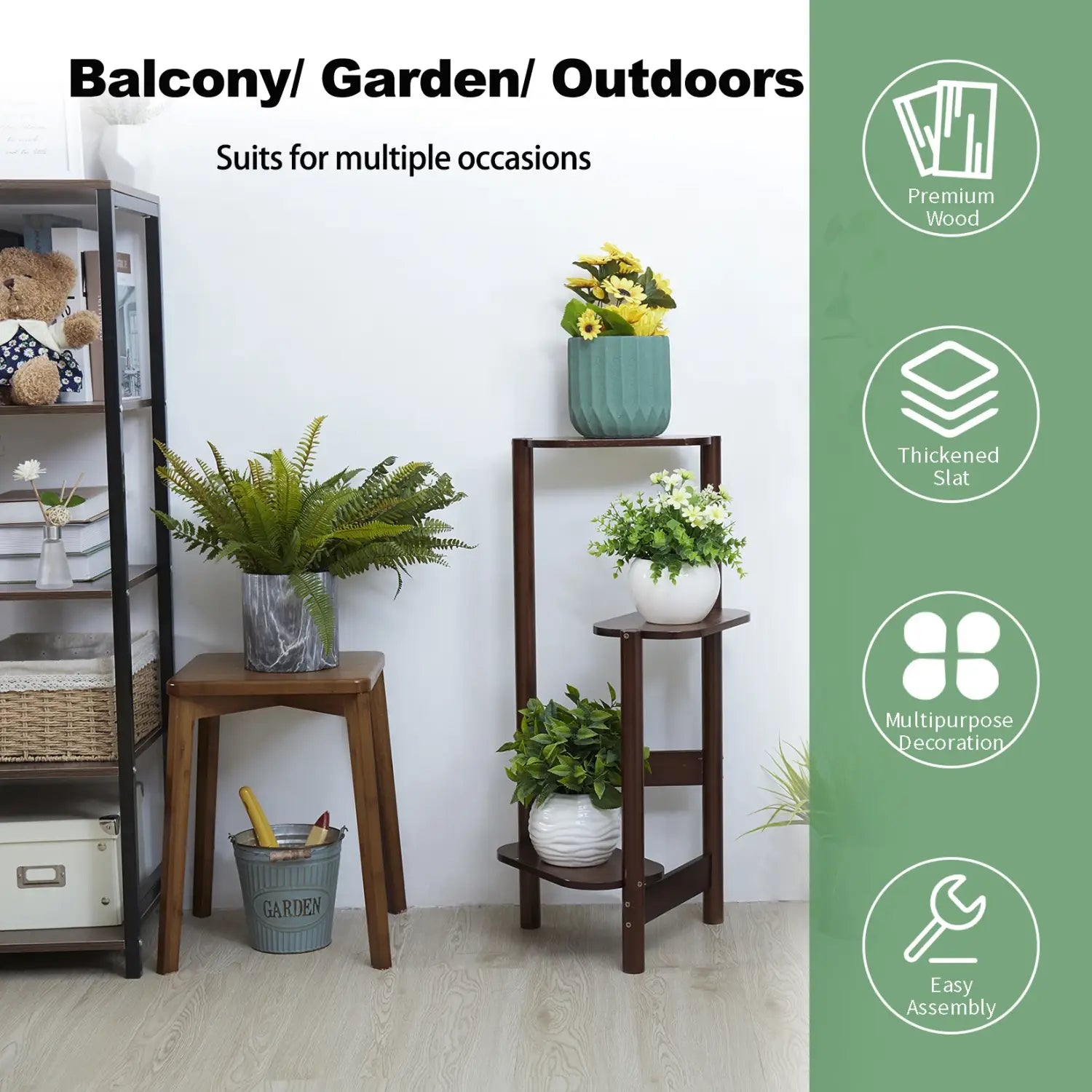 Decorbites™ Bambus Hoher Eckpflanzenständer - Outdoor-Gartengestell
