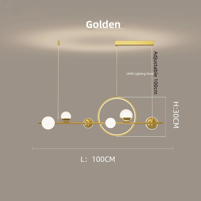 Lámpara colgante de tira larga LED DecorBites™: Diseño minimalista nórdico para sala de estar, restaurante o bar.