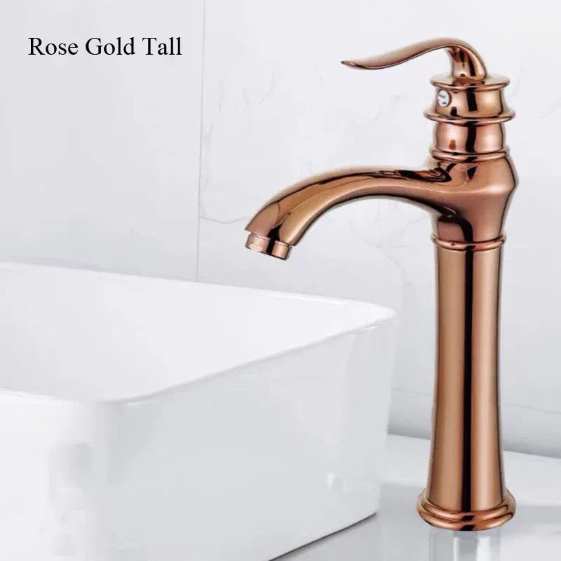 Grifo de Lavabo de Oro de la Cuenca Decorbites™ Moderno para Baño Accesorio de Cocina con Mango Único