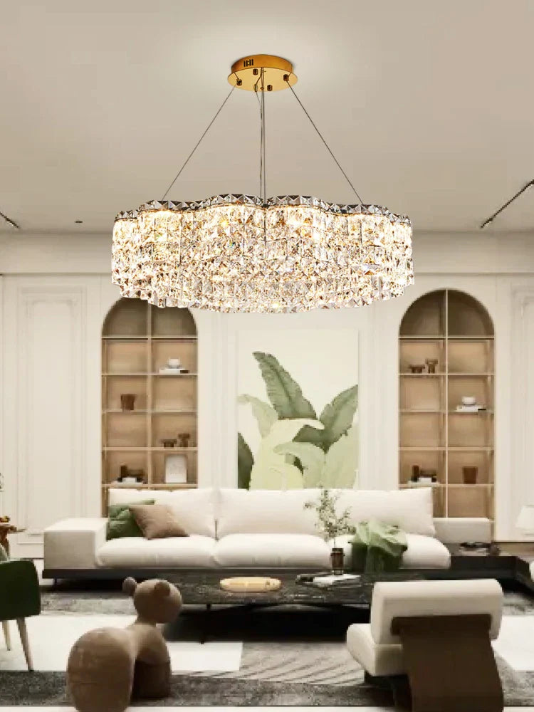 DecorBites™ Crystal Chandelier Pendant Light, Elegant Hanging Lamp Fixture