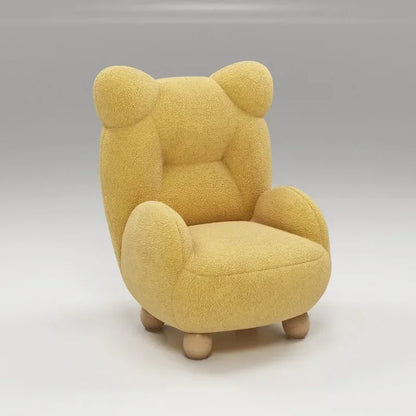 DecorBites™ Kids' Lamb Velvet Bear Sofa Chair: Cute & Cozy Single Seat for Bedroom & Living Room