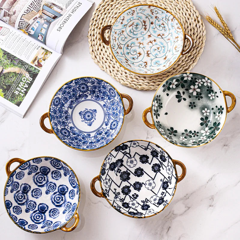 DecorBites™ Ceramic Double Ear Ramen Soup Bowl