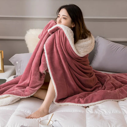 Manta de franela de lana de cordero DecorBites™ para sofá, oficina y cama