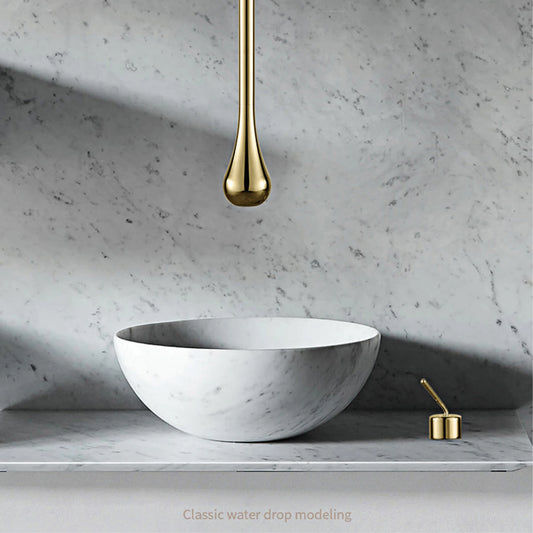 Luxury brushed Gold bathroom Ceiling faucet