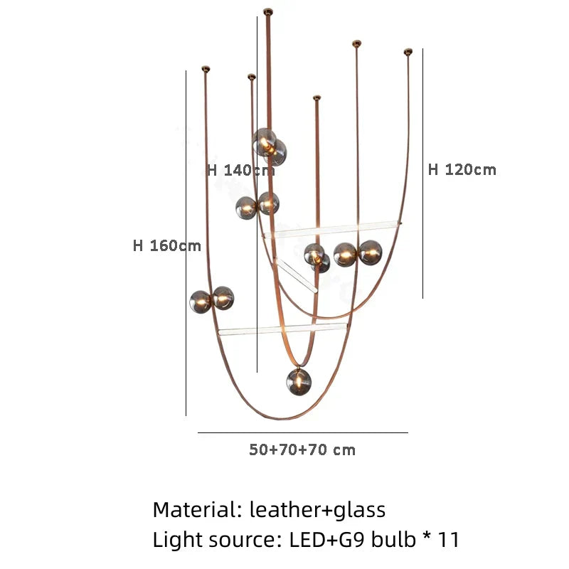 DecorBites™ Leather Chandeliers 2023 LED Minimalist Home Decor Lighting for Living Room