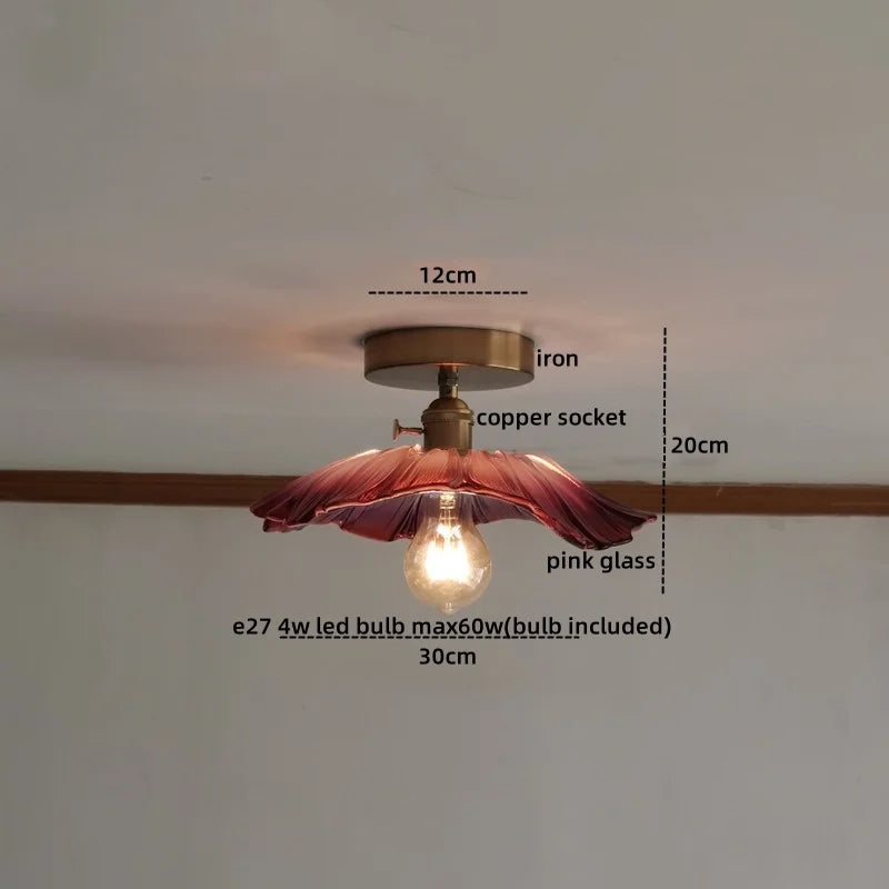 DecorBites™ Green Glass LED Ceiling Lamp for Home Living Room and Hallway Lighting