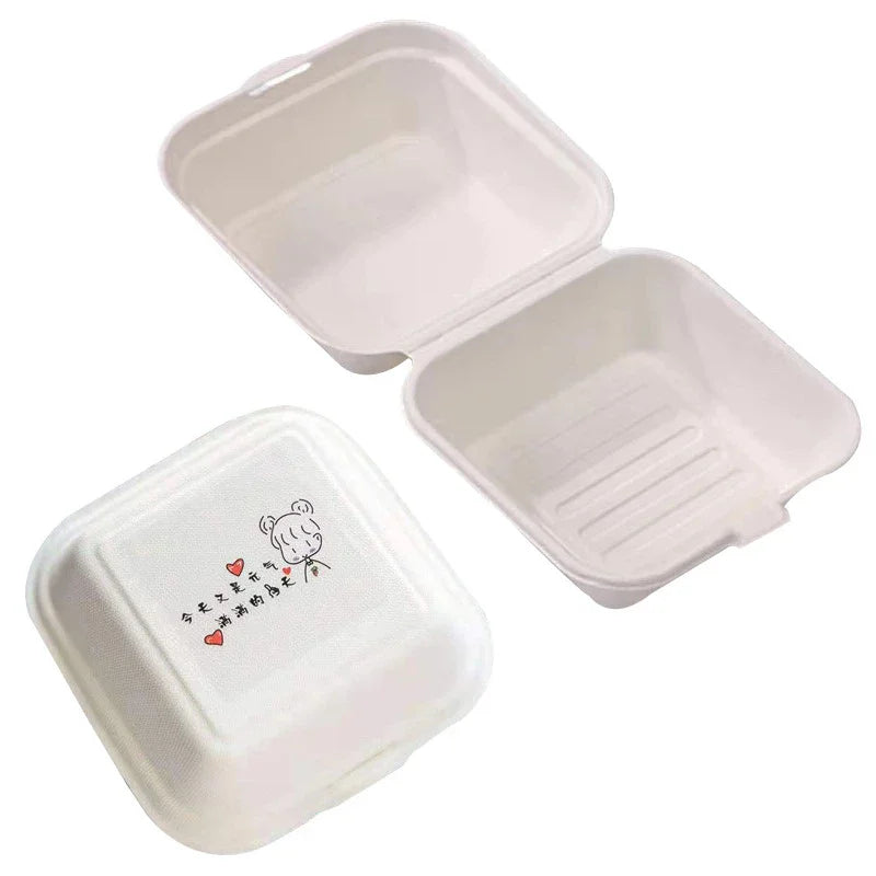 DecorBites™ Biodegradable Dessert Box Set: 5Pcs Microwave Disposable Food Container