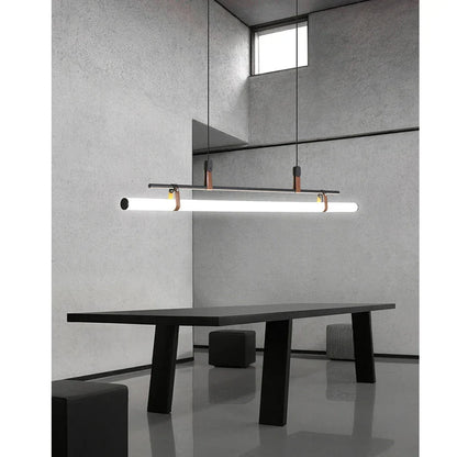 DecorBites™ Glass Belt Chandelier: Modern Indoor Restaurant & Office LED Light