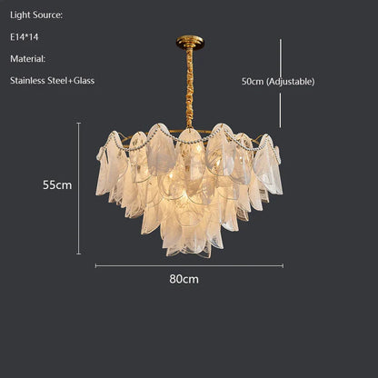DecorBites™ LED Glass Hanging Lamp Golden Leaf Shape Modern Pendant Light