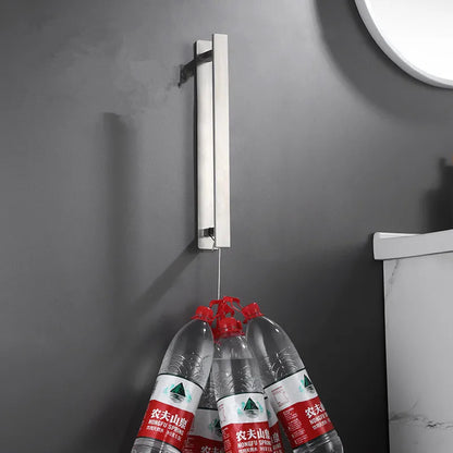 حامل مناشف من الفولاذ الأسود من DecorBites™ - رف مناشف حمام مربع