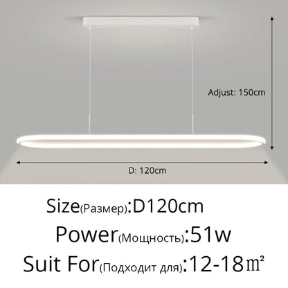 DecorBites™ LED Pendant Light for Dining Table Kitchen Home Decoration Indo Lighting Lustre White Black Fixture Hanging Lamp