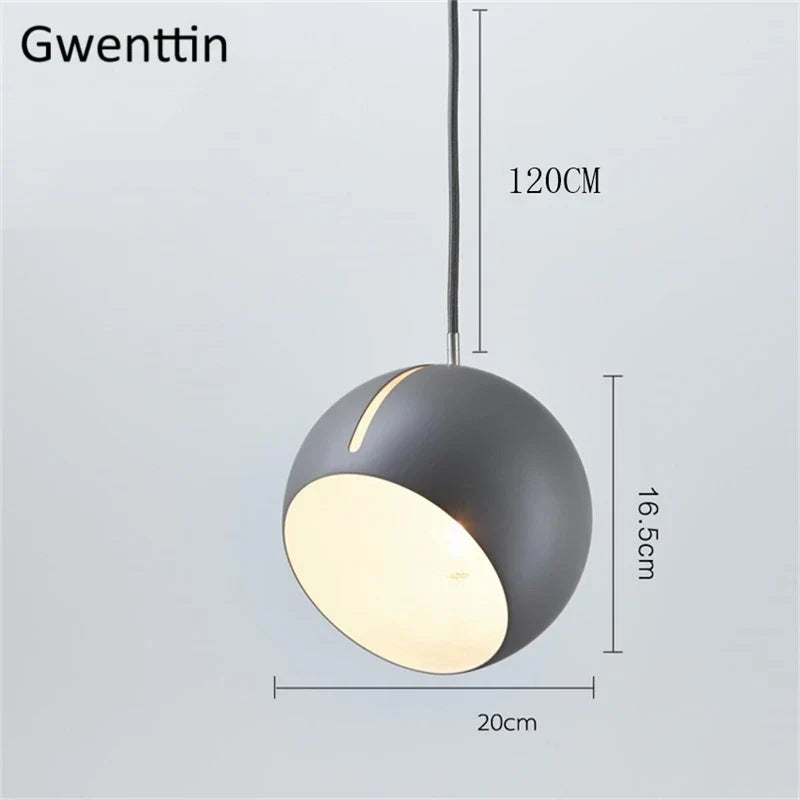 DecorBites™ Gold Ball Pendant Light: Nordic Modern LED Hanging Lamp for Home Decor