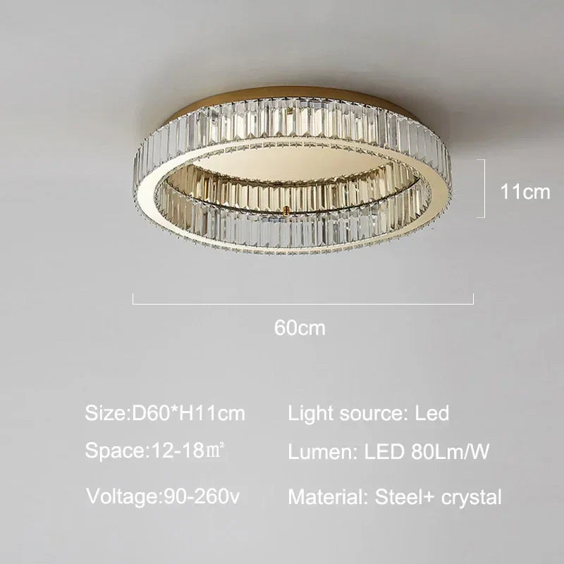 Gold Crystal Ring Ceiling Light