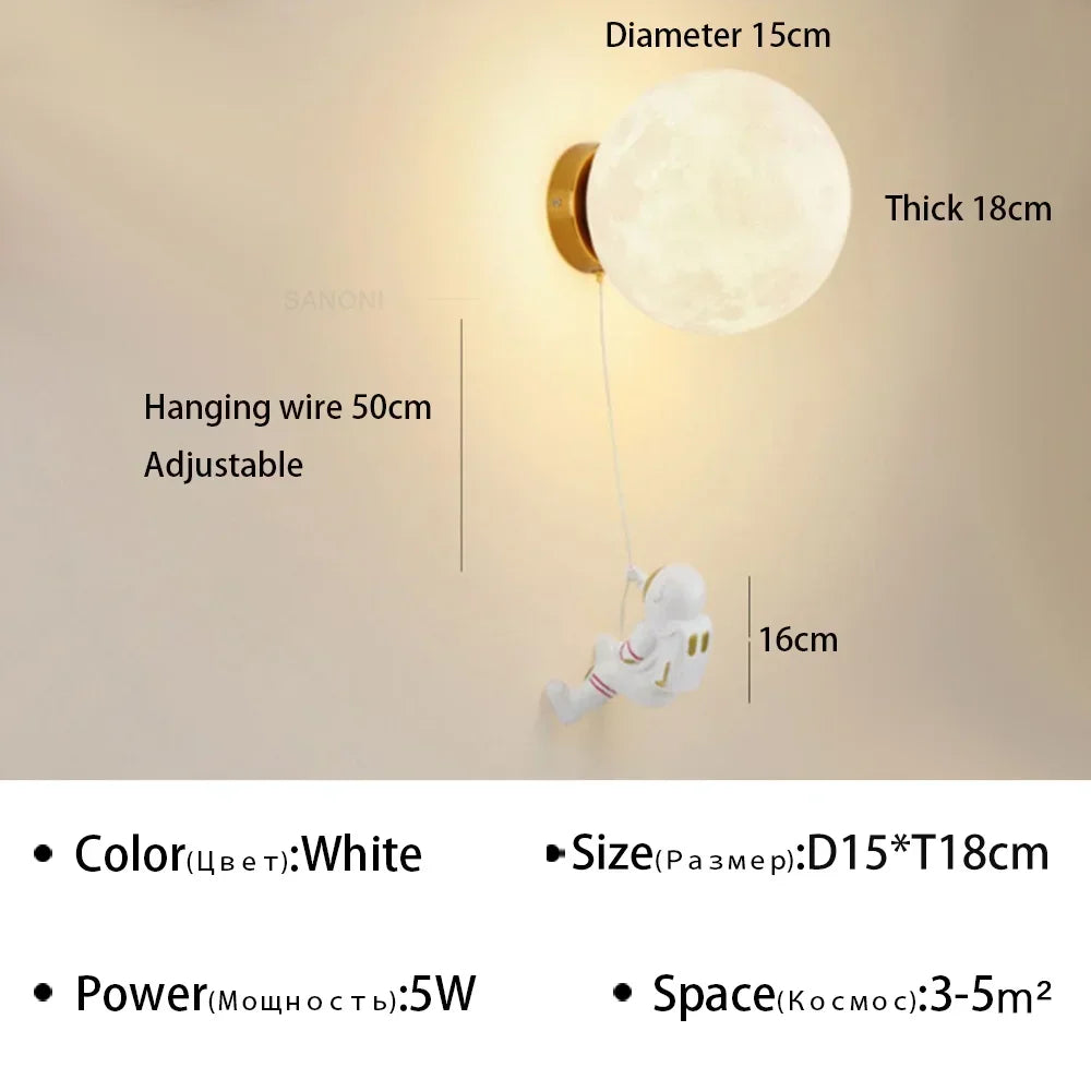 DecorBites™ Astronaut Cartoon LED Wall Lamp for Modern Home Decor