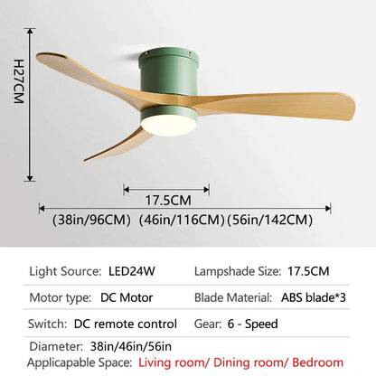 DecorBites™ 46In LED Ceiling Fan Light with Control for Household Bedrooms