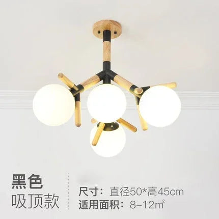 Gold LED Hanging Light 4-Head Adjustable