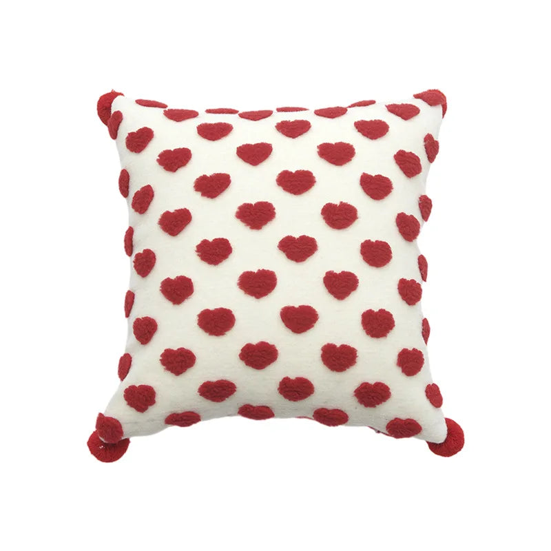 Juego de Fundas de Cojín Bordadas en Forma de Corazón Decorbites™ - Decoración de Simplicidad Nórdica para Sofá
