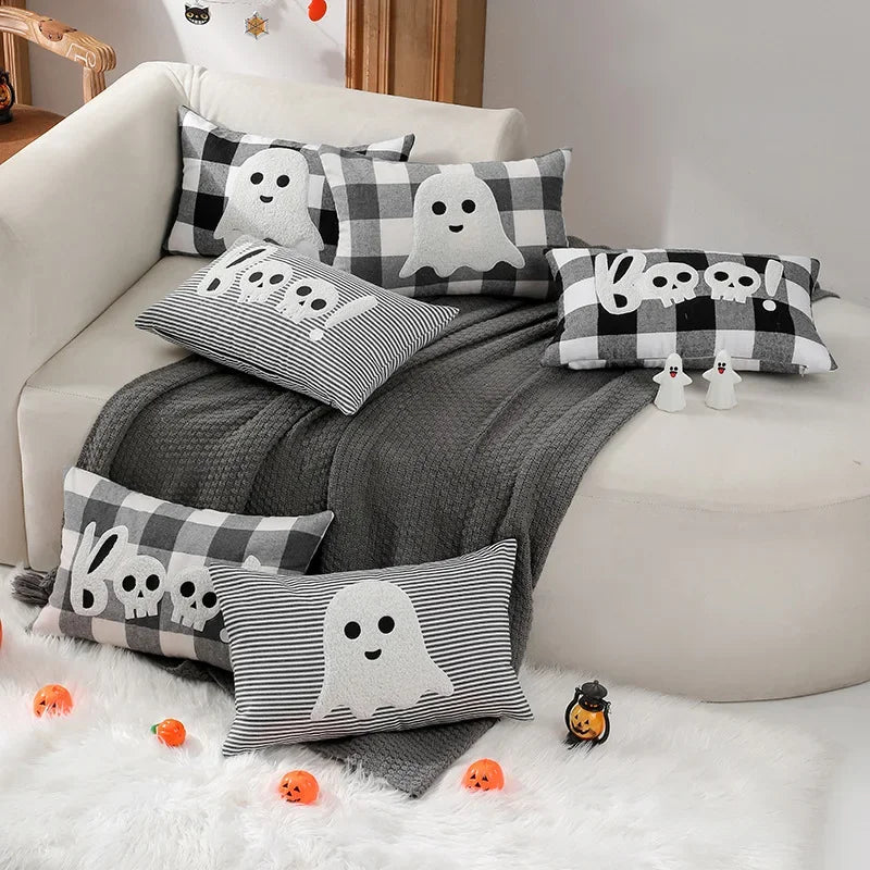 Ghost Embroidery Throw Pillow