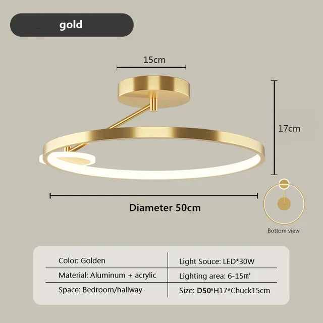 DecorBites™ Circular LED Ceiling Lamp with Remote Control for Bedroom & Aisle Lighting