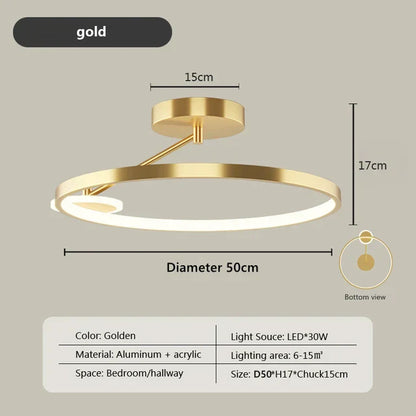 DecorBites™ Circular LED Ceiling Lamp with Remote Control for Bedroom & Aisle Lighting