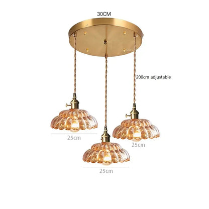 DecorBites™ Japanese Vintage Glass LED Pendant Lamp for Home Decor
